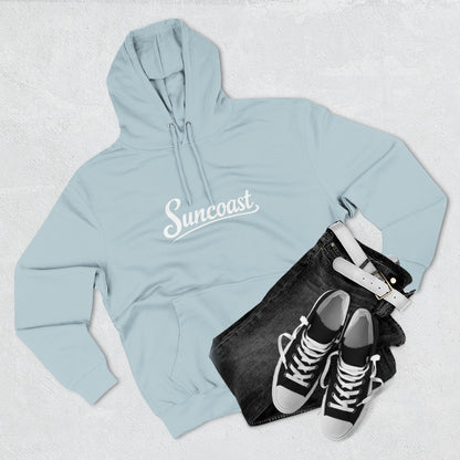 Suncoast Fleece Hoodie — Est. 2023 Sunset Boat Graphic