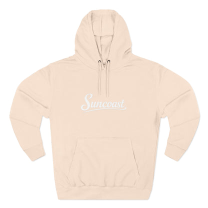 Suncoast Fleece Hoodie — Est. 2023 Sunset Boat Graphic