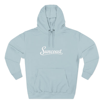 Suncoast Fleece Hoodie — Est. 2023 Sunset Boat Graphic